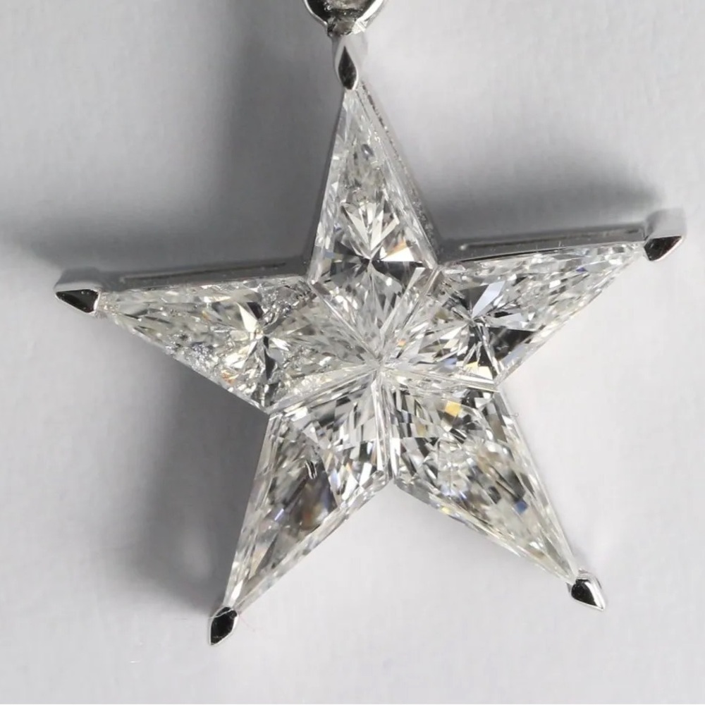 14k White Gold Star Pendant